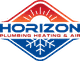 Logo with "Horizon Plumbing Heating & Air" with sun and snowflake symbols.