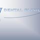 Logo con lettere blu "GV Dental Clinic" su sfondo grigio chiaro.