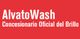 Texto en fondo rojo: "AlvatoWash, Concesionario Oficial del Brillo".