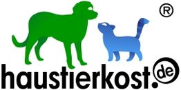 Silhouetten von Hund und Katze über dem Schriftzug "haustierkost.de".