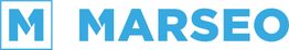 Blaues Logo mit einem "M" und dem Text "MARSEO".