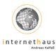 Logo mit Weltkugel, Text "internethaus" und "Andreas Kalfaß".