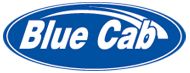 Logo with "Blue Cab" in white text inside a blue oval.
