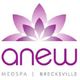 Logo with a pink lotus above the text "anew MedSpa | Brecksville".
