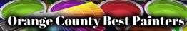 Paint cans and color swatches with the text "Orange County Best Painters."