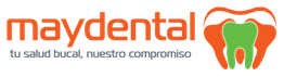 Logo de MayDental con diente en verde y naranja. Texto: "tu salud bucal, nuestro compromiso".