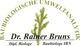 Logo mit Farn, Text "Baubiologische Umweltanalytik Dr. Rainer Bruns".