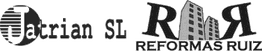 Logotipo de Jatrian SL y Reformas Ruiz con edificios estilizados.