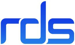 Logo mit den blauen Buchstaben "rds" auf weißem Hintergrund.