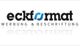 Logo mit Text: "eckformat Werbung & Beschriftung". Buchstaben "ckfo" sind schwarz, "rmat" blau.
