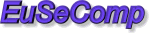 Blauer 3D-Schriftzug "EuSeComp" auf weißem Hintergrund.