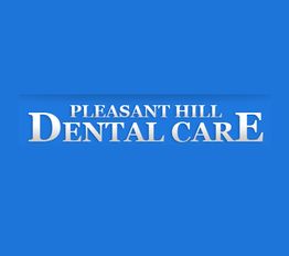 "Pleasant Hill Dental Care logo with white text on a blue background."