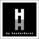Zwart-wit logo met een dubbele H en tekst "by VanderHorst" eronder.