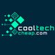 Cooltechcheap.com logo with geometric shapes and digital circuit design on a dark background.