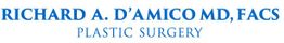 Text: "Richard A. D'Amico MD, FACS Plastic Surgery" in blue font.