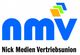 Logo der Nick Medien Vertriebsunion mit blauen Buchstaben "nmv" und buntem Symbol oben rechts.