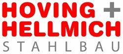 Logo mit rotem Text: "HOVING + HELLMICH", grauer Text unten: "STAHLBAU".