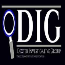 Logo of Dexter Investigative Group with a magnifying glass forming the letter "D".
