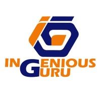 Logo of Ingenious Guru with an orange and blue hexagonal design and text beneath.