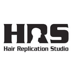 HRS logo with a silhouette of a head, text below reads "Hair Replication Studio."