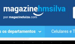 Página inicial do site magazinehmsilva, parceria com magazineluiza, mostrando menu de departamentos.