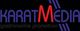 Logo mit Schriftzug "KaratMedia" in Blau und Rot, darunter "gastronomie promotion" in Grau.