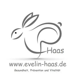 Grafik eines Hasen mit dem Text "www.evelin-haas.de Gesundheit, Prävention und Vitalität".