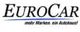 Logo von EuroCar mit dem Slogan "mehr Marken, ein Autohaus" in blauer und schwarzer Schrift.