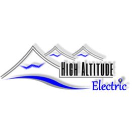 Logo of High Altitude Electric with mountain design and blue accents.