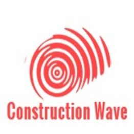 Red spiral logo with the words "Construction Wave" below it.