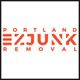 "Logo for Portland EZ Junk Removal in bold orange text on a white background."