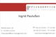 Visitenkarte mit Kontaktdaten von Ingrid Paulußen, Officemanagement in Jüchen.
