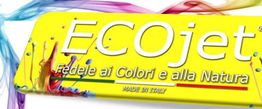 Immagine di colore giallo con la scritta "ECOjet" e il testo "Fedele ai Colori e alla Natura".