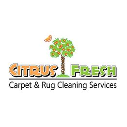 Citrus Fresh logo with a citrus tree and an orange slice. Carpet & Rug Cleaning Services.