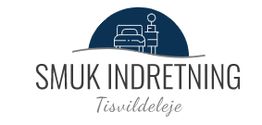 Logo med teksten "Smuk Indretning, Tisvildeleje" og ikon af bil og tankstander.
