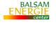 Logo mit Text "Balsam Energie Center", Farbverlauf von Gelb zu Rot im Hintergrund.
