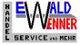 Logo mit den Worten "Ewald Wenner Handel" und "Service und mehr" in verschiedenen Farben.