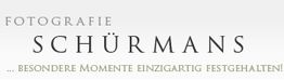 Schriftzug: Fotografie Schürmans, mit dem Slogan "Besondere Momente einzigartig festgehalten!".