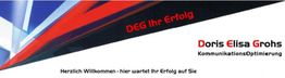Grafik mit Text: "DEG Ihr Erfolg" und "Doris Elisa Grohs KommunikationsOptimierung".
