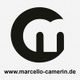 Logo mit den Buchstaben "m" und "c" in Schwarz auf Weiß. Darunter: www.marcello-camerin.de.