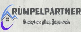 Logo mit der Aufschrift "Rümpelpartner - Ruckzuck alles Besenrein" und einem Haus-Symbol.