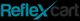 Logo with the word "Reflexcart" in blue and black on a black background.