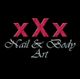 Schwarzer Hintergrund, roter Text: "XXX Nail & Body Art" in stilisierter Schrift.