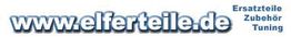 Textlogo "www.elferteile.de" mit den Worten Ersatzteile, Zubehör, Tuning in Blau.