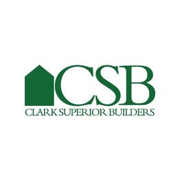 "Green CSB logo with house icon, text 'Clark Superior Builders' beneath."