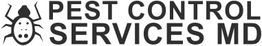 "Logo of Pest Control Services MD with an illustration of a bug next to the text."