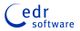 Blaues „Cedr software“ Logo auf weißem Hintergrund mit stilisiertem C.