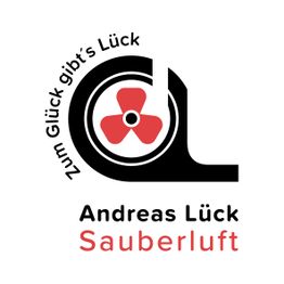 Logo von Andreas Lück Sauberluft mit rotem Ventilator und Text "Zum Glück gibt’s Lück".