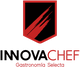 Logo de El Chef con fondo blanco, escudo rojo y texto "Gastronomía Selecta".