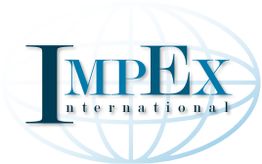 Logo mit dem Text "ImpEx International" vor einem stilisierten Globus im Hintergrund.